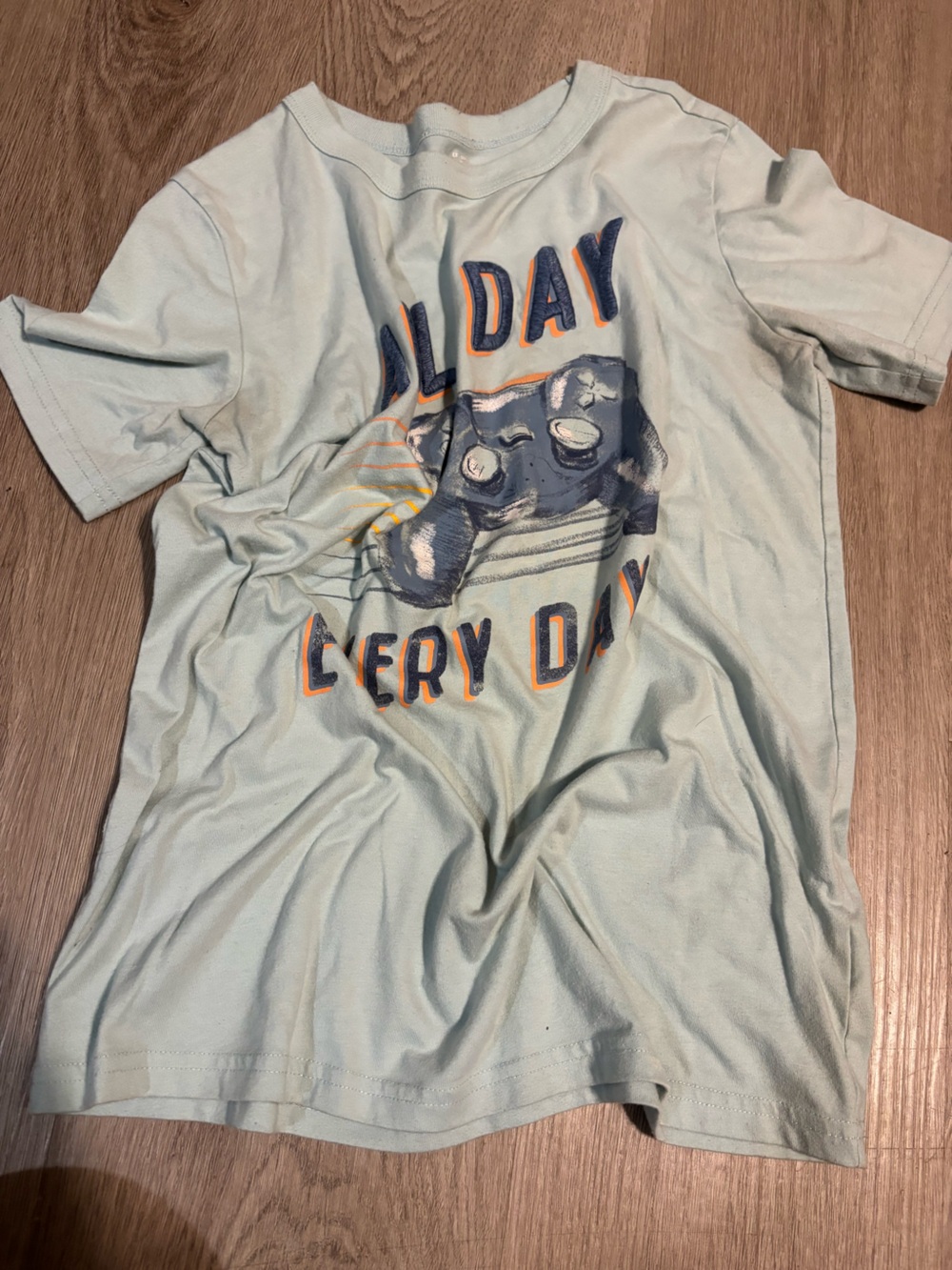 OshKosh B'gosh Pale Blue Short-Sleeve Tee with Navy and Orange Graphic